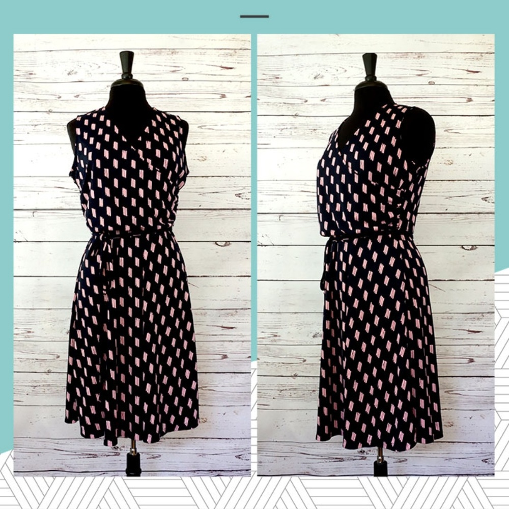 Lands' End - Pattern Matte Jersey Surplice Dress